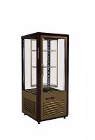 Витрина кондитерская Carboma D4 VM 120-2 (R120Cвр Люкс коричнево-золотой, 1/2, INOX) LATIUM