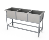 Ванна моечная трехсекционная Atesy типа ВСМ-С-Н Стандарт (каркас нерж)