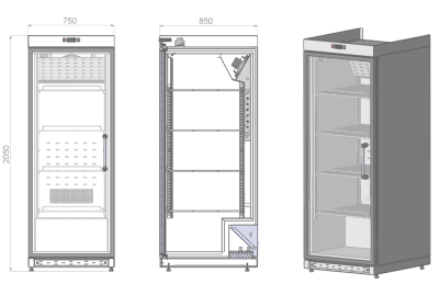 Шкаф холодильный KIFATO АРКТИКА 700 л (низкотемпературный, глухой)