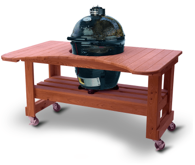 Деревянный стол из тонированной лиственницы для PRIMO ROUND (KAMADO)