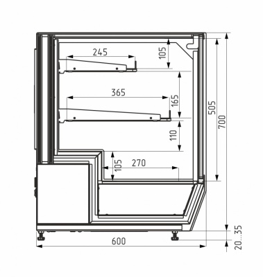 Витрина нейтральная Carboma AC59 N 1,2-1 AMRA