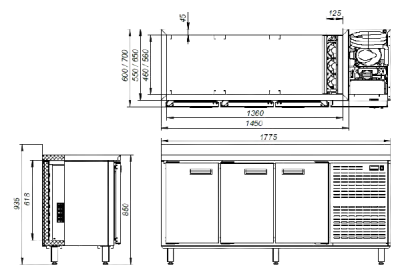 Стол холодильный Марихолодмаш СХС-3-60