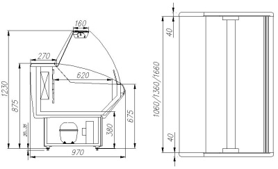 Витрина морозильная Полюс G95 SL 1,8-1 (ВХСн-1,8) PALM