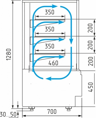 Витрина кондитерская Carboma KC70 VV 1,3-1 STANDARD (ВХСв - 1,3д Сube Люкс)