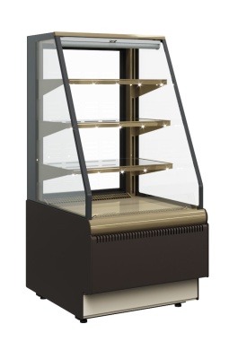  Витрина кондитерская Carboma KC70 VM 1,3-2 (открытая) STANDARD CUBE Шоколад/золото