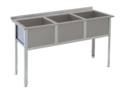 Ванна моечная трехсекционная Atesy типа ВМ с бортом Алента