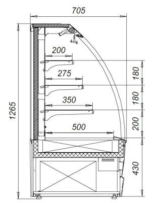 Витрина кондитерская  Марихолодмаш Veneto VSo-0,95GK (краш.)