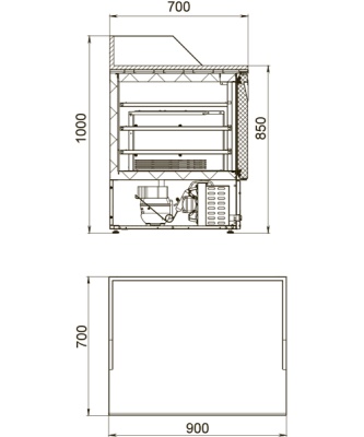 Стол холодильный Polair TMi2GNpizza-G Grande для пиццы