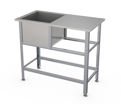 Ванна моечная односекционная со столом Atesy типа ВСМС-Б-К Бюджет (каркас краш)