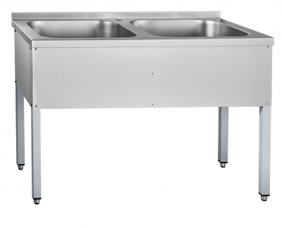 Ванна моечная двухсекционная Abat ВМП-6-2-5РЧ (каркас крашеный)