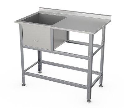 Ванна моечная односекционная со столом Atesy типа ВСМС-Б с бортом Бюджет (левый)