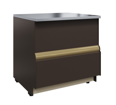  Нейтральный прилавок Carboma KC70 N 0,9‑7 (П-0,9) CUBE Шоколад/золото