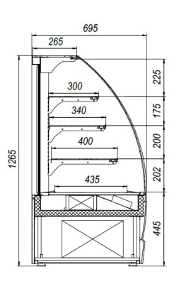 Витрина кондитерская  Марихолодмаш Veneto VS-0,95 new