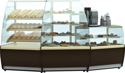 Хлебная витрина Carboma K70 N 0,9-1 LIGHT FLANDRIA (со стеклом)