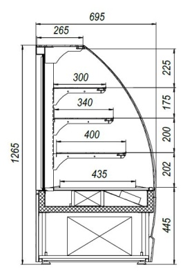 Витрина кондитерская  Марихолодмаш Veneto VS-1,3 new