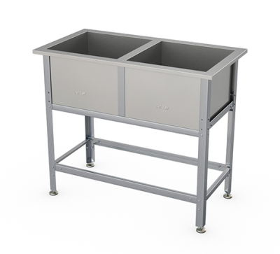 Ванна моечная двухсекционная Atesy типа ВСМ-Б-К Бюджет (каркас краш)