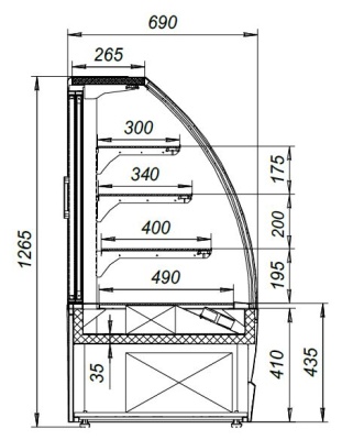 Витрина кондитерская  Марихолодмаш Veneto VS-0,95