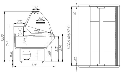 Витрина холодильная Полюс G95 SV 1,2-1 (ВХСр-1,2) PALM