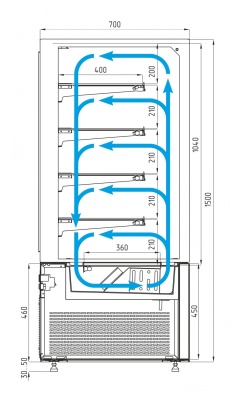 Витрина кондитерская Carboma KC71‑150 VV 1,2‑1 COSMO