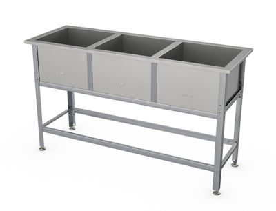 Ванна моечная трехсекционная Atesy типа ВСМ-Б-К Бюджет (каркас краш)