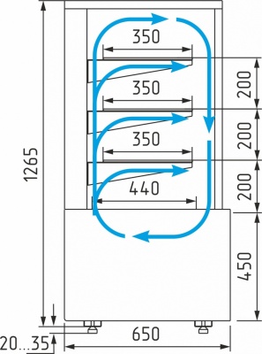 Витрина для шоколада Carboma KC70 VH 1,3-1 LIGHT (ВХСв - 1,3д Сube)