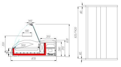 Витрина холодильная Carboma A87 SV 1,5-1 0011-3020, 0012-1036 (ВХСн-1,5 Арго)