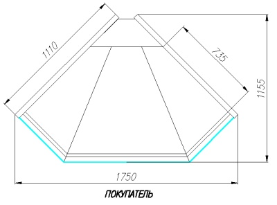 Витрина холодильная Carboma ВХСу-1 G110 внешний 90 (G110 VM-5) BAVARIA
