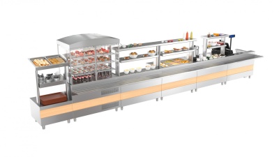 Прилавок для горячих напитков Atesy ПГН-1120-02 без полок Ривьера