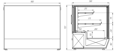 Витрина холодильная Марихолодмаш Клио ВХСд-1,0 Куб