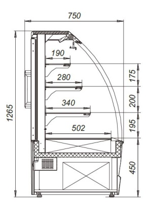 Витрина кондитерская  Марихолодмаш Veneto VSo-1,3